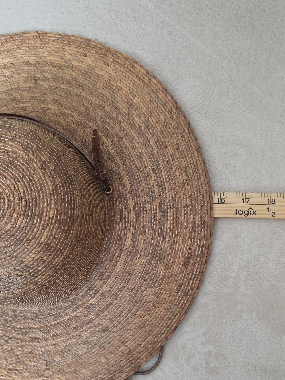 Tula Hats Wide Brim Palm Straw Sun Hat Leather Chin Strap Made in Mexico - Picture 7 of 11